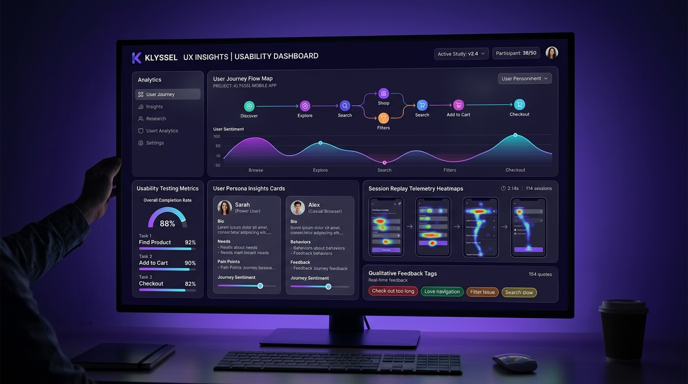 Klyssel Labs UX Research and Usability Testing Telemetry Showcase